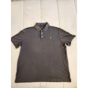 Polo Ralph Lauren Classic Fit Gray 1/4 Button Short Sleeve Polo Men's Size Large